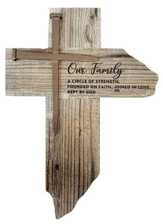 9.5" Our Family Wood Nail Cross