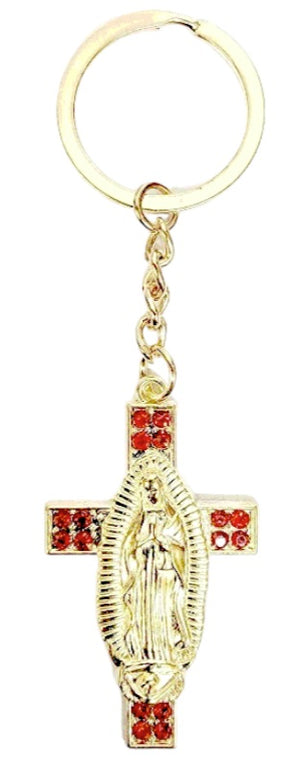 Our Lady of Guadalupe Cross Key Chain (MORE COLORS)