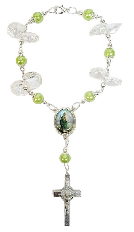 Crystal Pearl Bead Car Rosary (MORE SAINTS)