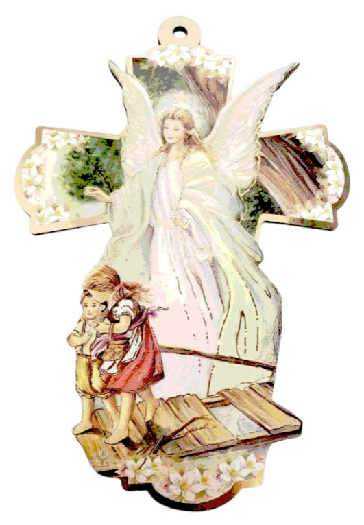 Guardian Angel Wood Cross (MORE SIZES)