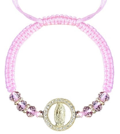 Our Lady of Guadalupe Cut Out Medal Cord Bracelet (MORE COLORS)