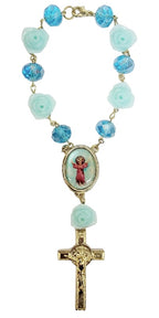 Rose Bead Car Rosary (MORE SAINTS)
