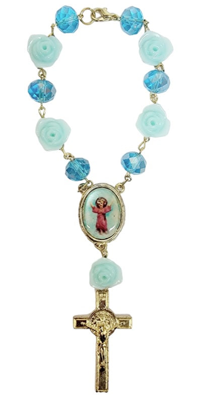 Rose Bead Car Rosary (MORE SAINTS)