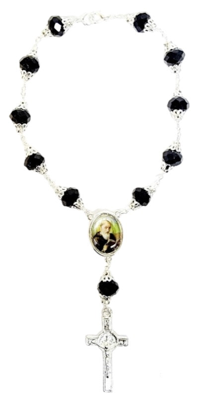 Silver Car Rosary (MORE SAINTS)