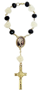 Rose Bead Car Rosary (MORE SAINTS)