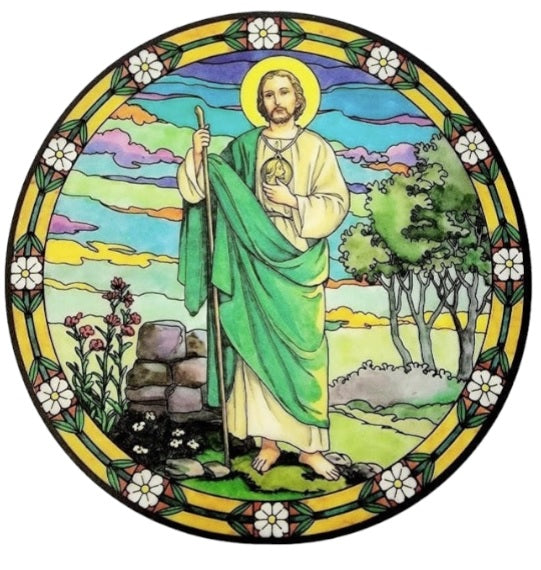 Stained Glass Sun Catcher Window Sticker (MORE SAINTS)