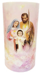 4x7 Three Hearts of The Holy Family LED Candle