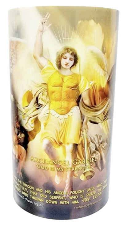 4x7 Three Archangels LED Candle (St Michael/St Raphael/St Gabriel)