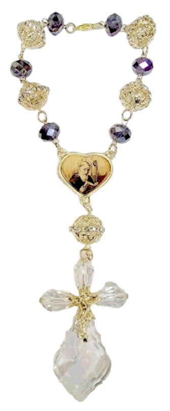 Saint Benedict Crystal Car Rosary (MORE COLORS)