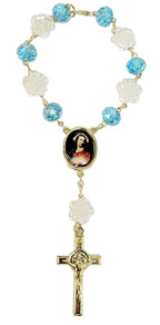 Rose Bead Car Rosary (MORE SAINTS)