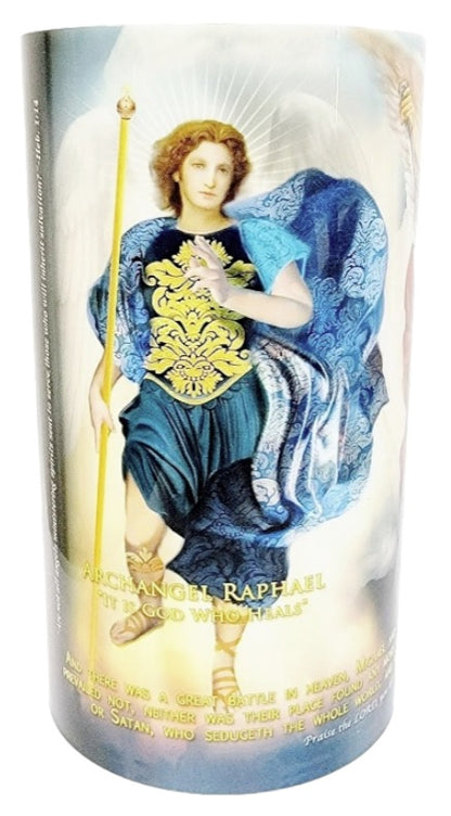 4x7 Three Archangels LED Candle (St Michael/St Raphael/St Gabriel)