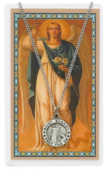 18" Saint Gabriel Necklace with Prayer Card
