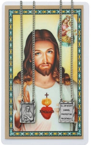 30" Sacred Heart of Jesus Scapular Pendant with Prayer Card