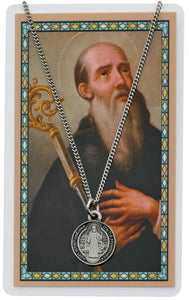 18" Saint Benedict Necklace with Prayer Card