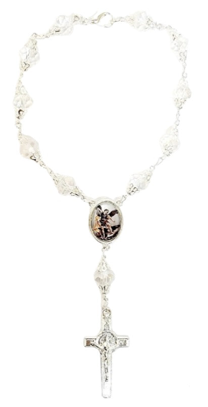 Silver Car Rosary (MORE SAINTS)