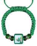 Saint Jude Wood Beaded Cord Bracelet