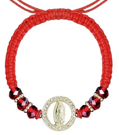 Our Lady of Guadalupe Cut Out Medal Cord Bracelet (MORE COLORS)