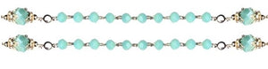 Saint Michael Aqua Green Crystal Rosary