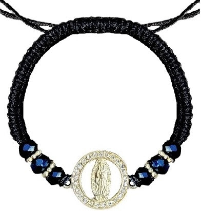 Our Lady of Guadalupe Cut Out Medal Cord Bracelet (MORE COLORS)