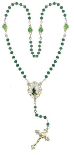 Saint Jude Green Crystal Rosary