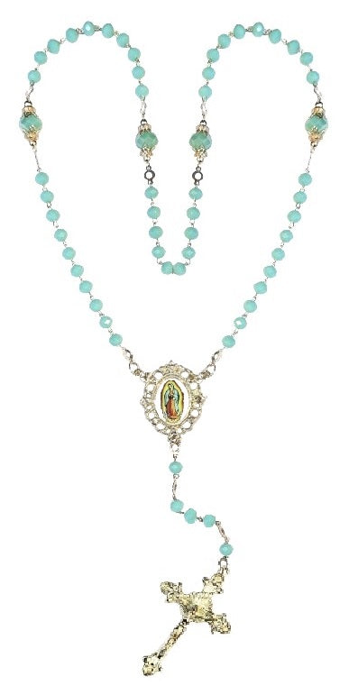 Our Lady of Guadalupe Crystal Rosary (MORE COLORS)