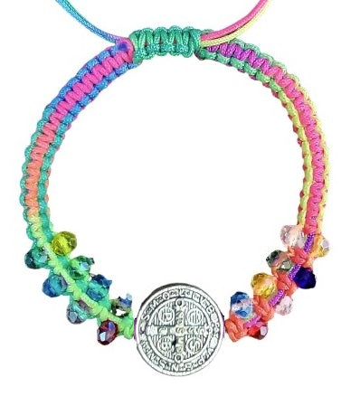 Saint Benedict Crystal Cord Bracelet (MORE COLORS)