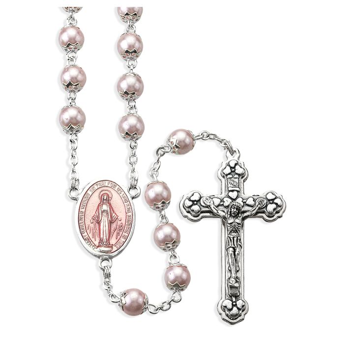 Miraculous Rose Pearl Rosary