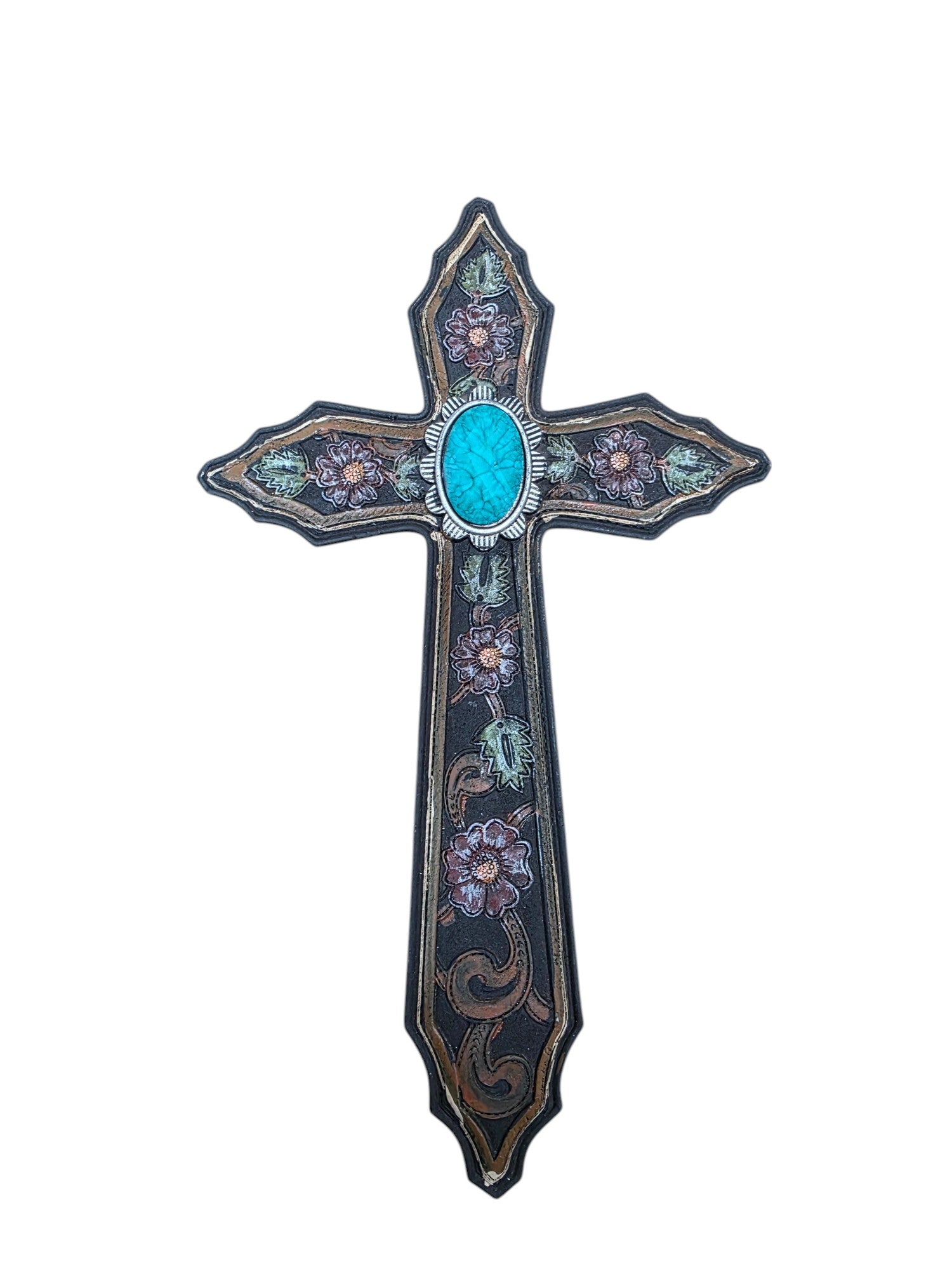 10" Floral Concho Cross