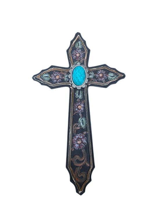 10" Floral Concho Cross