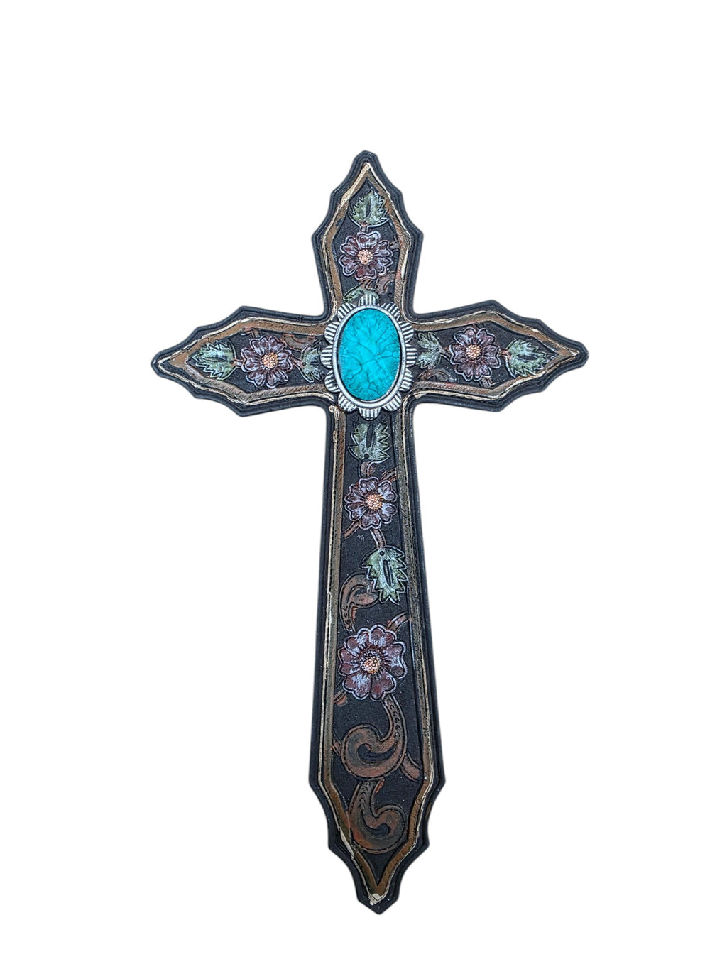 10" Floral Concho Cross
