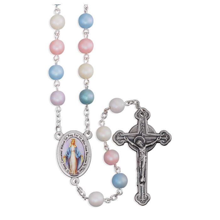 7mm Madre Perla Multi-colored Rosary