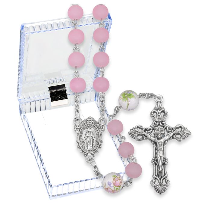 Miraculous Frosted Pink Rosary
