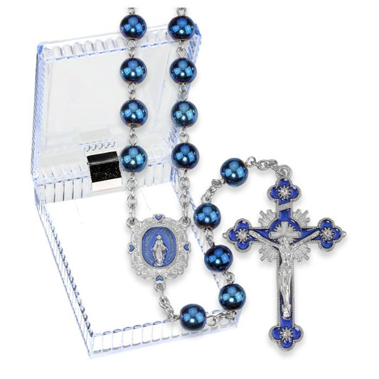 O.L.Grace Blue Hematite Rosary