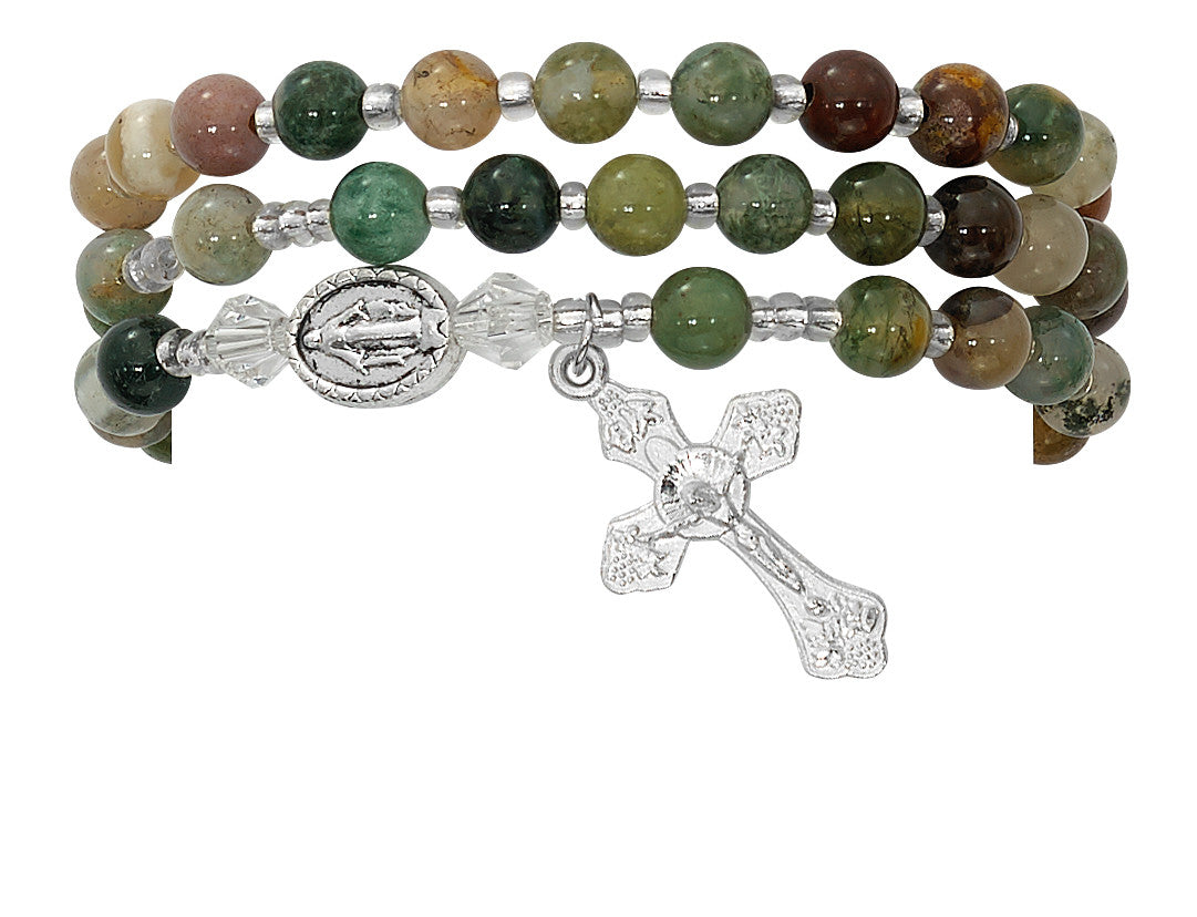 Miraculous India Agate Twistable Rosary Bracelet