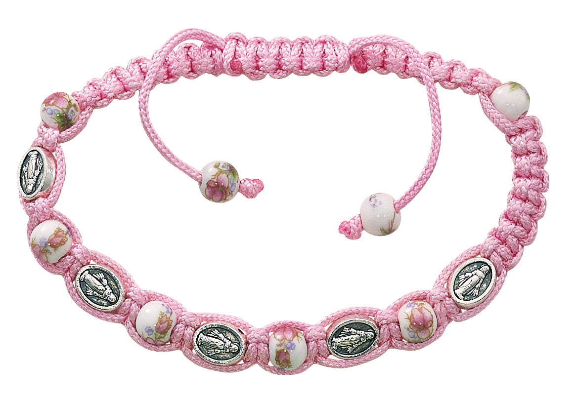 Miraculous Pink Floral Cord Bracelet