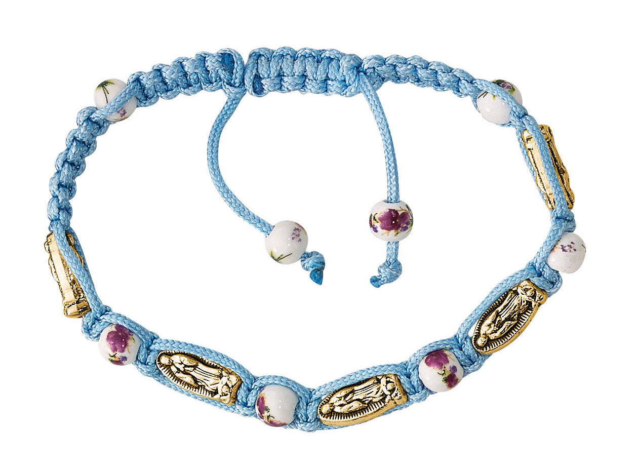 Guadalupe Aqua Floral Cord Bracelet
