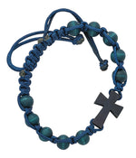 Wood Cross Cord Bracelet