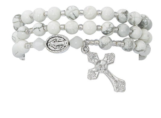 Miraculous Howlite Twistable Rosary Bracelet