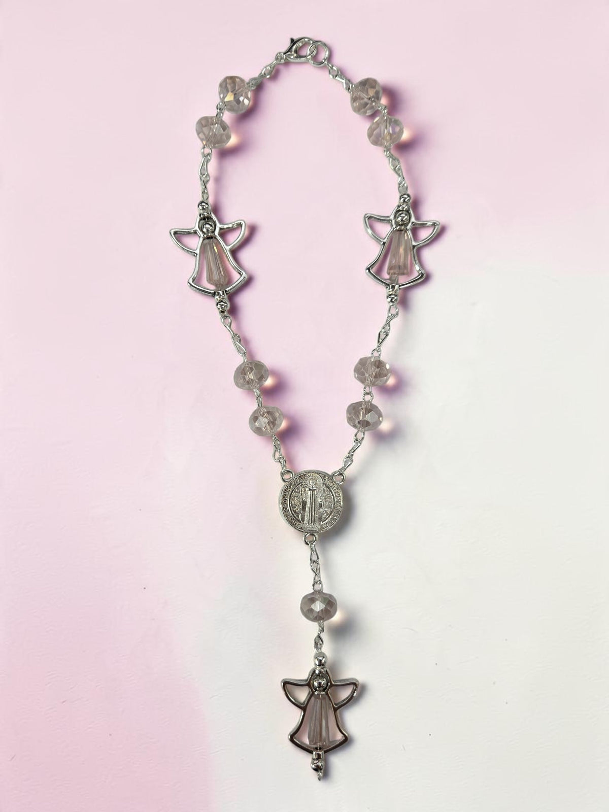 Asst Gold/Silver Benedict Angel Car Rosary