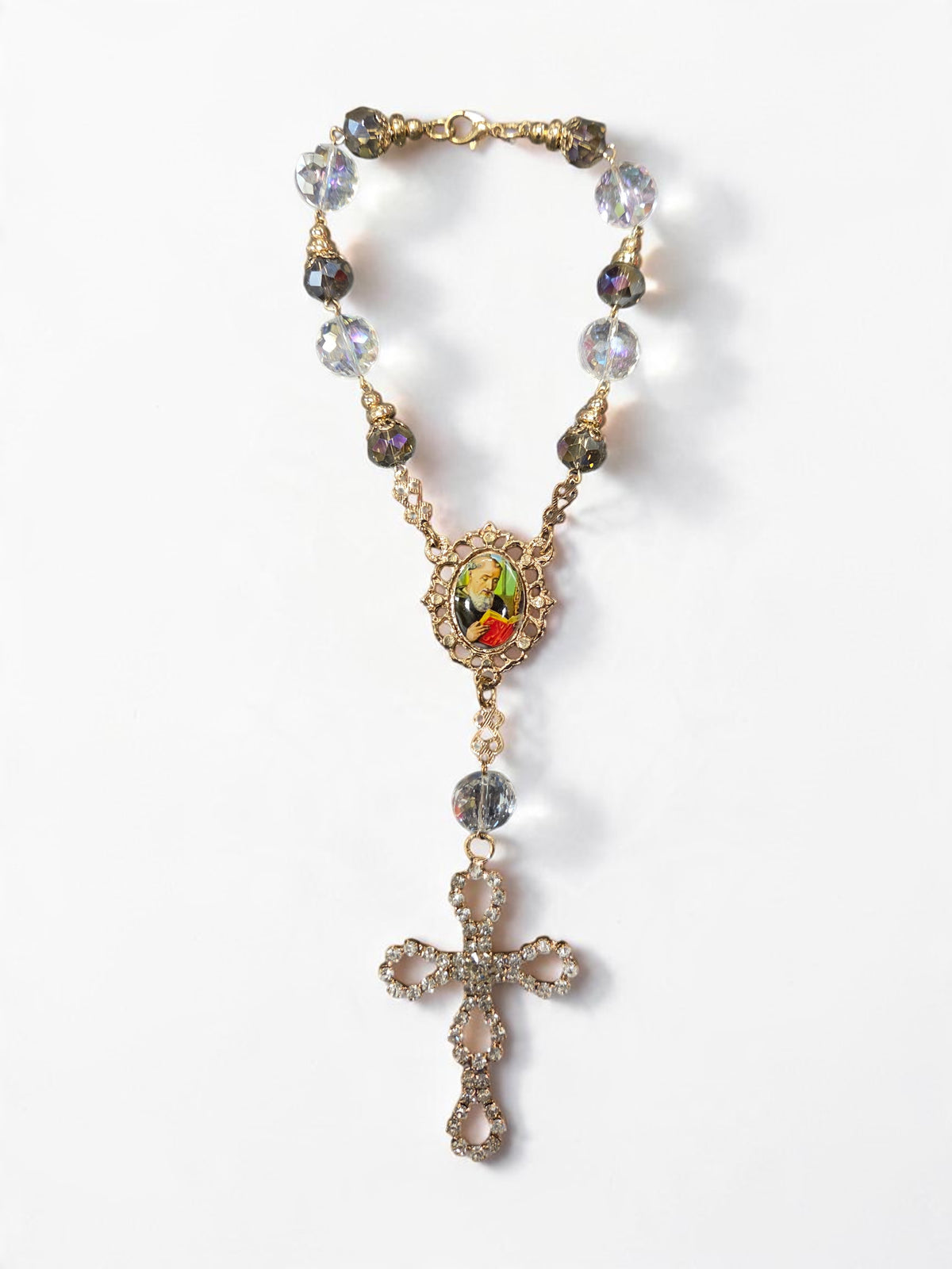 Asst Saint Crystal Car Rosary