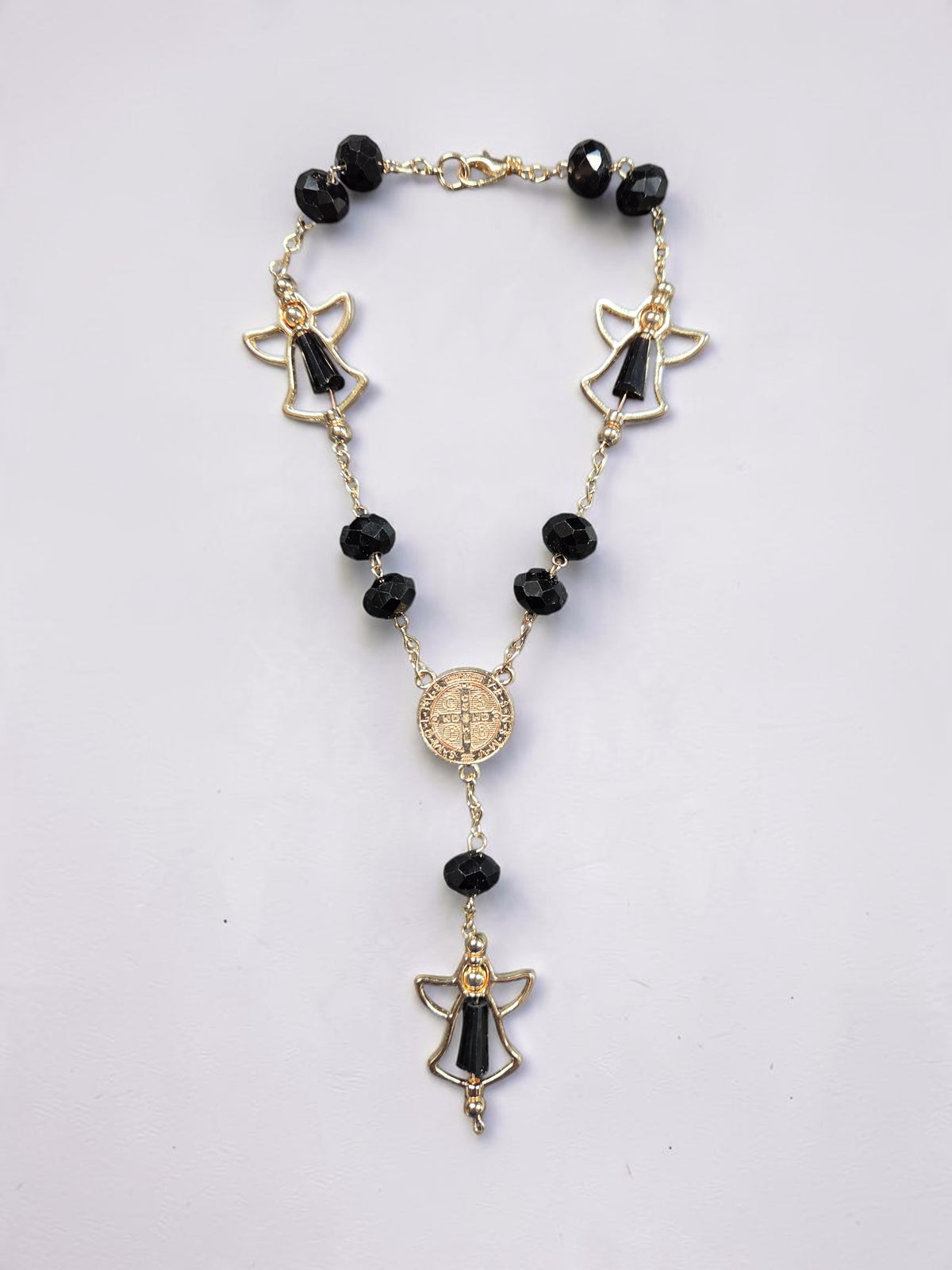 Asst Gold/Silver Benedict Angel Car Rosary