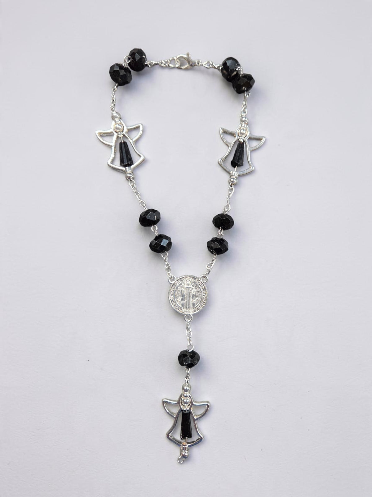 Asst Gold/Silver Benedict Angel Car Rosary