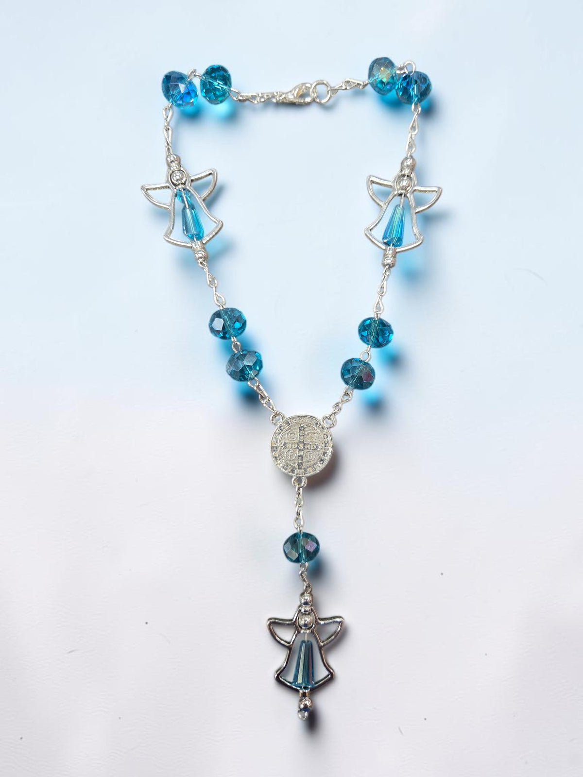 Asst Gold/Silver Benedict Angel Car Rosary