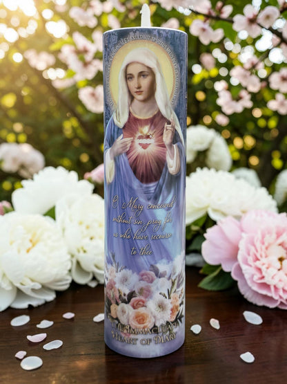 Immaculate Heart of Mary LED Candle