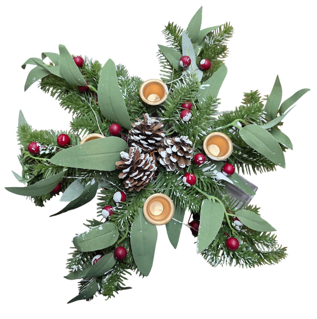 18" Lighted Snowflake Taper Holder