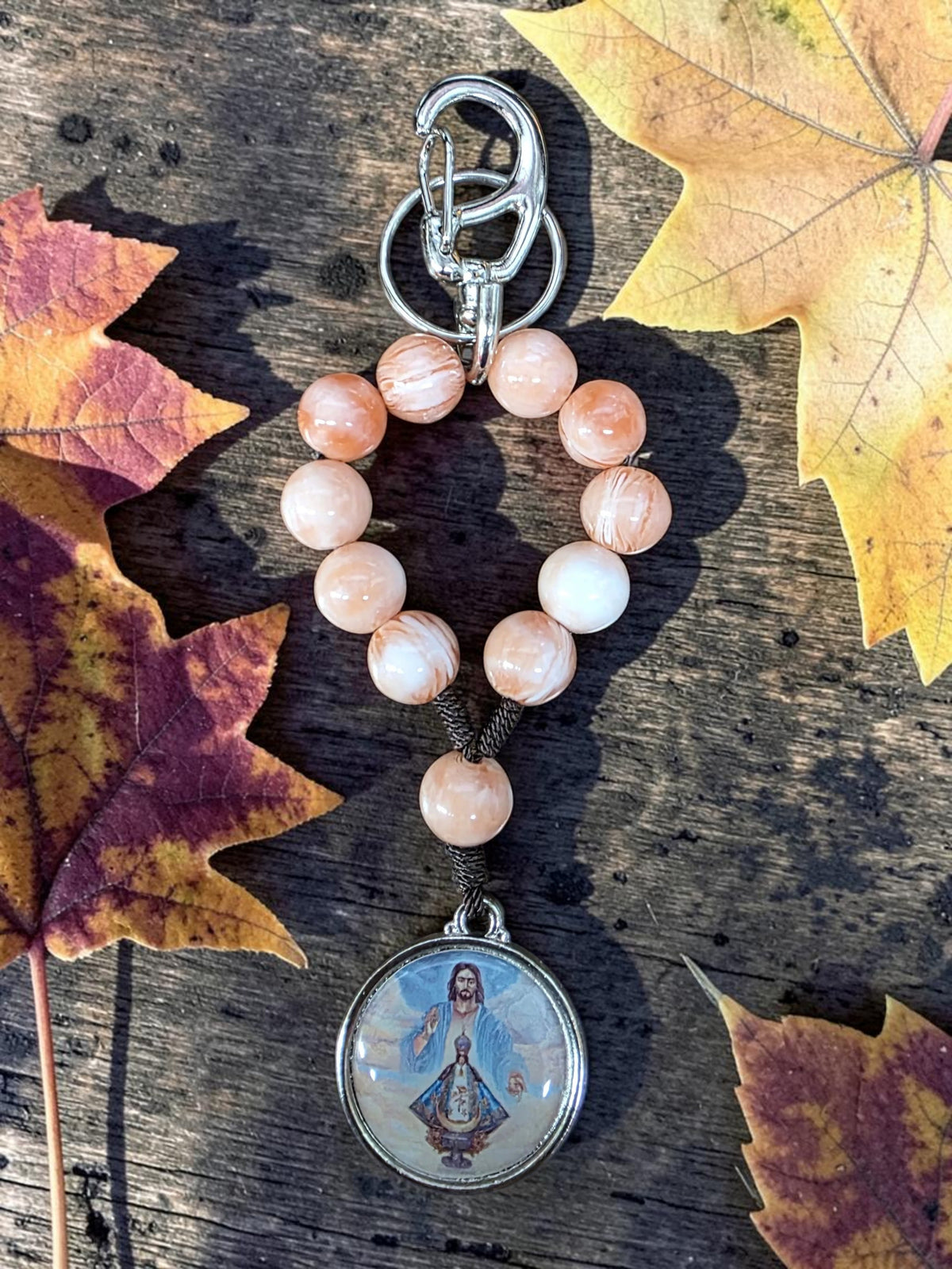 Virgin de San Juan Pink Decade Keychain