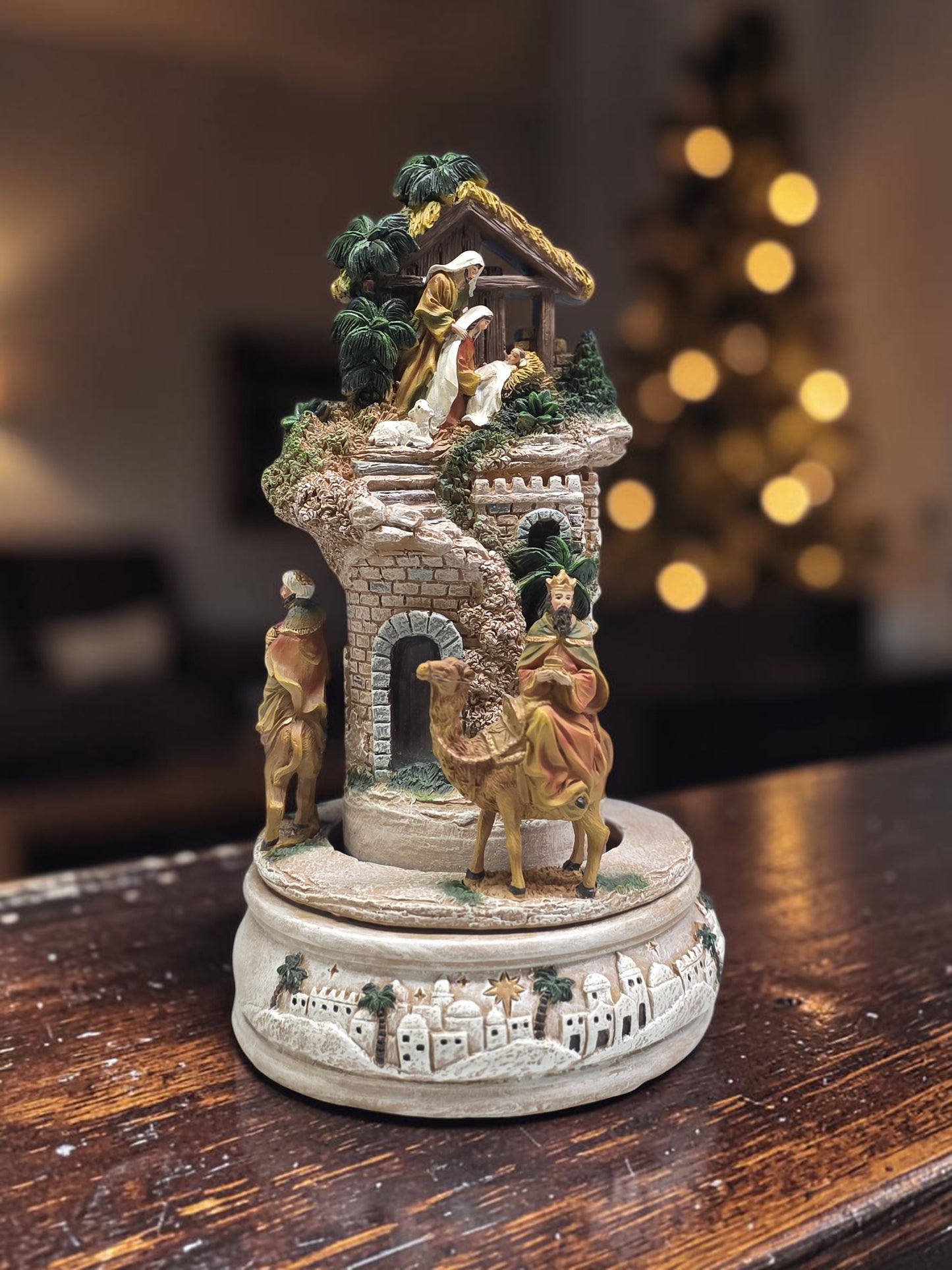 Musical Rotating Nativity with Three Kings - "Silent Night" Tune