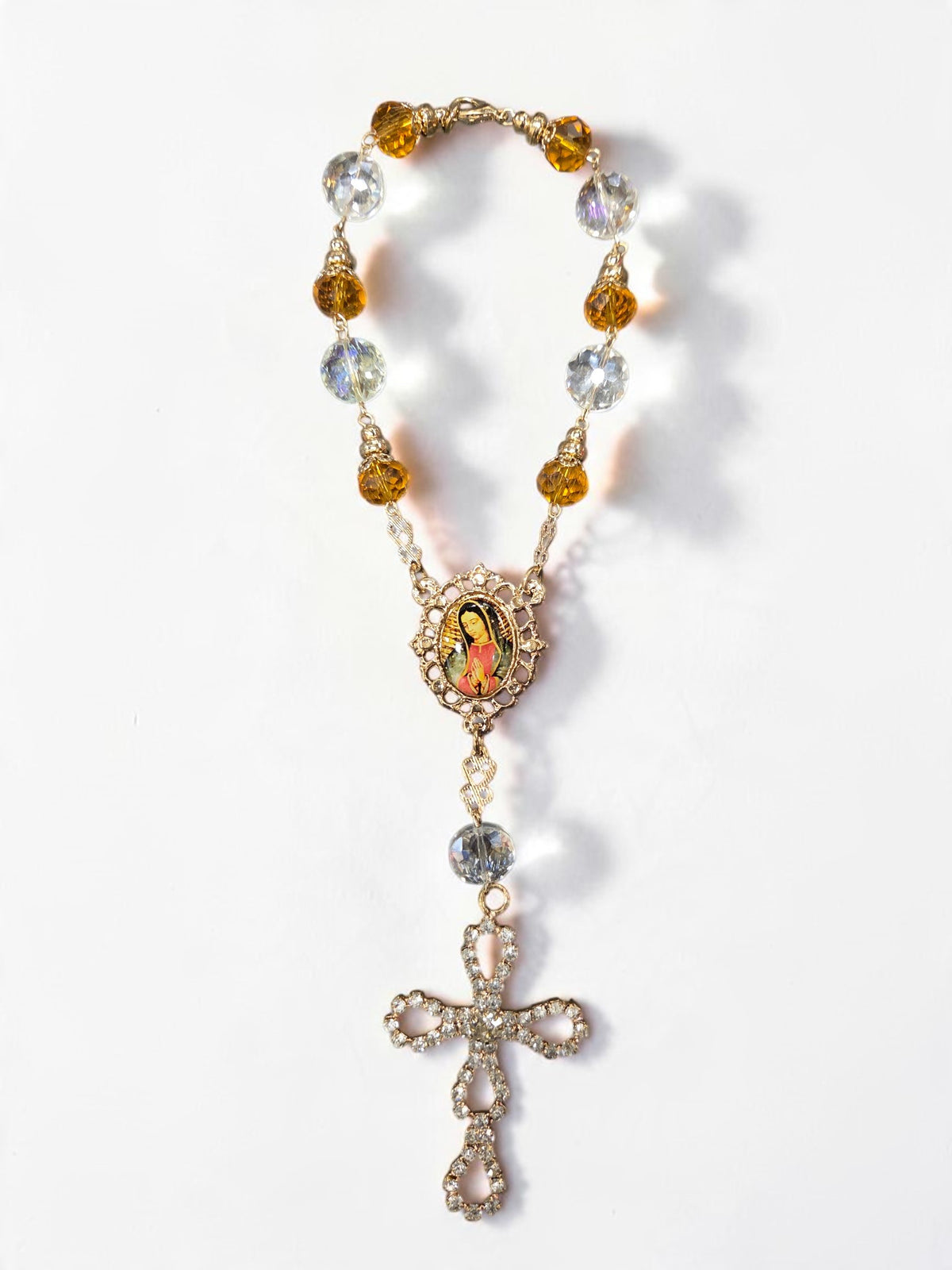 Asst Saint Crystal Car Rosary