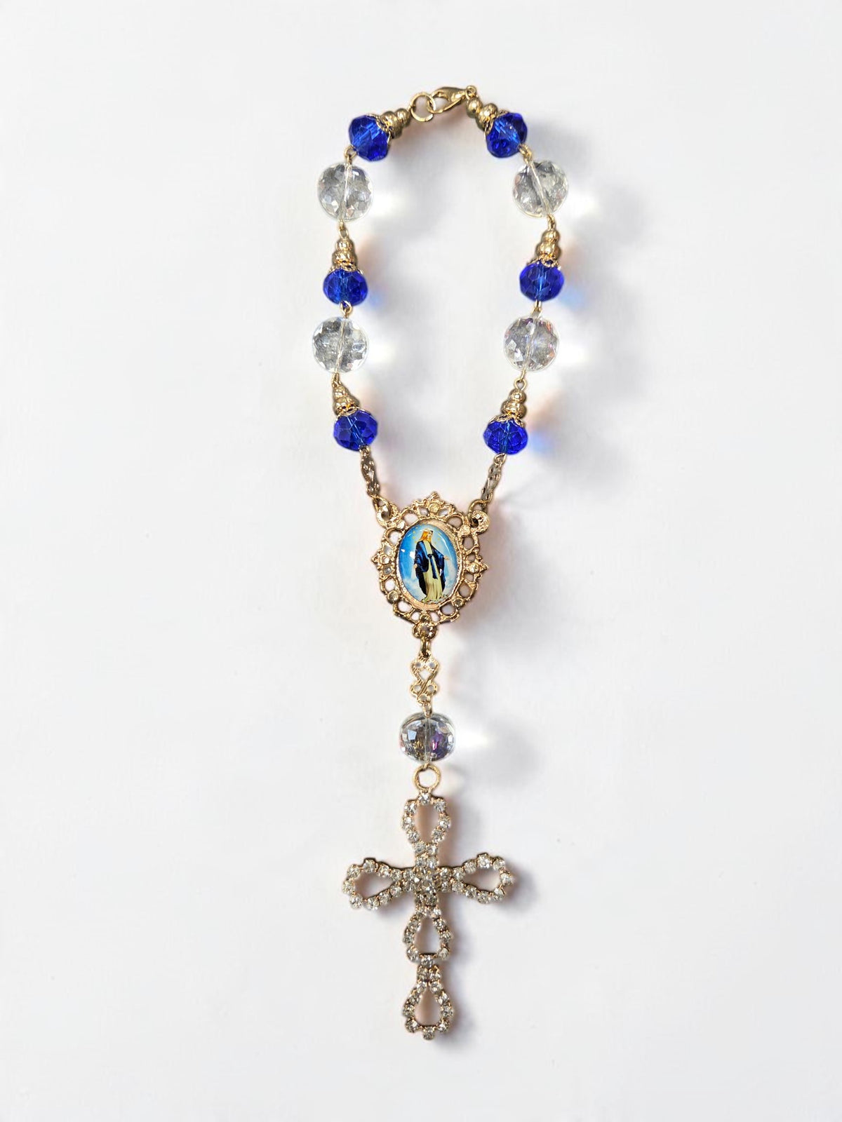 Asst Saint Crystal Car Rosary
