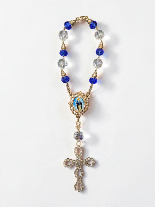 Asst Saint Crystal Car Rosary